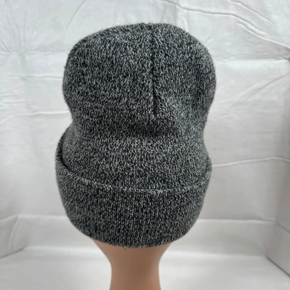 Ben Davis Mens Marled Grey Knit Cuffed Beanie Hat Made in USA